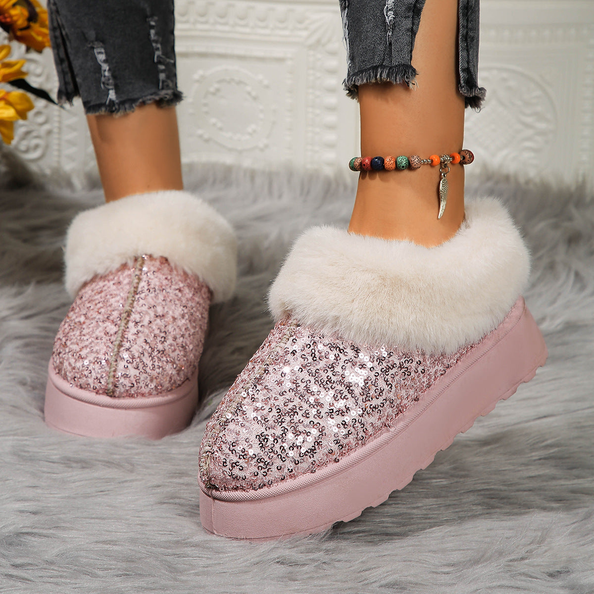 Chaussures Coton Épaisses à Enfiler