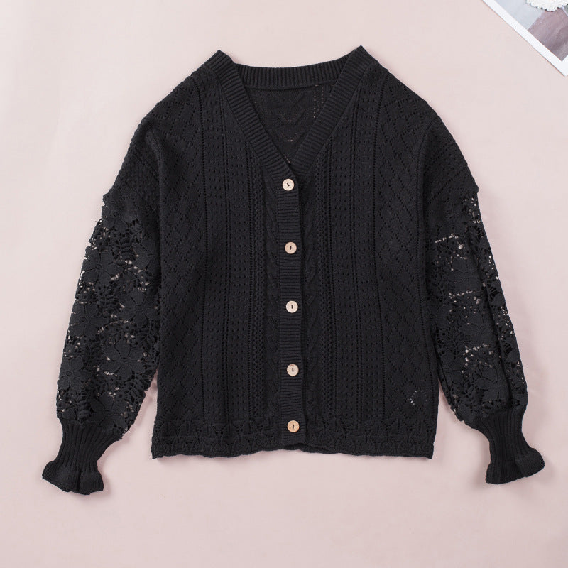 Blouse Élégante en Dentelle avec Col V