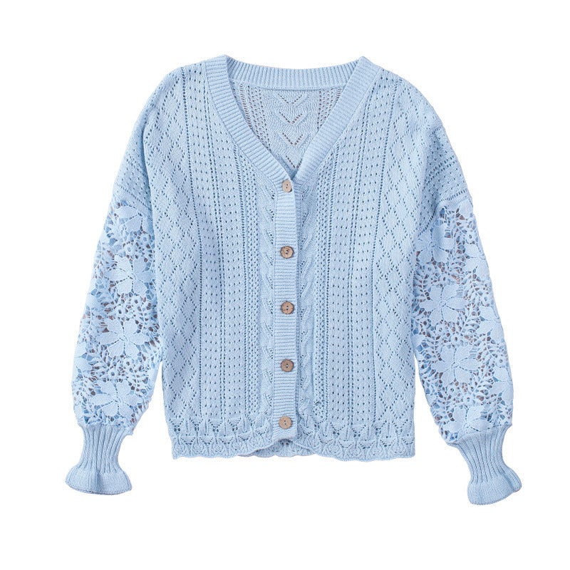 Blouse Élégante en Dentelle avec Col V