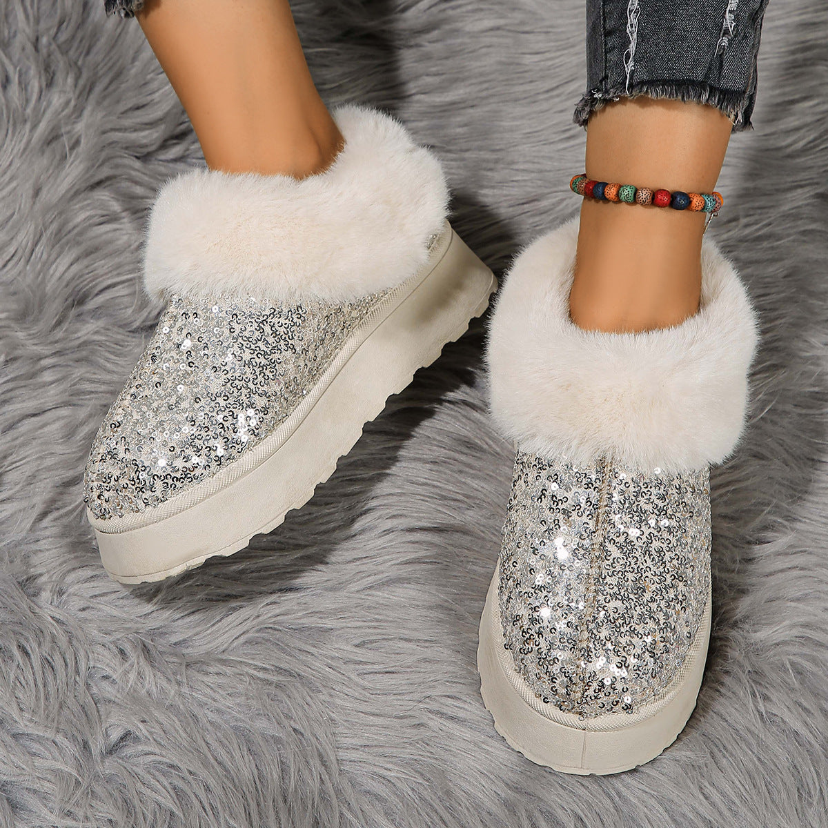 Chaussures Coton Épaisses à Enfiler