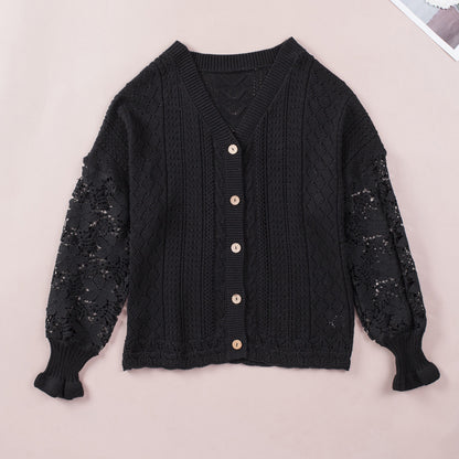 Blouse Élégante en Dentelle avec Col V